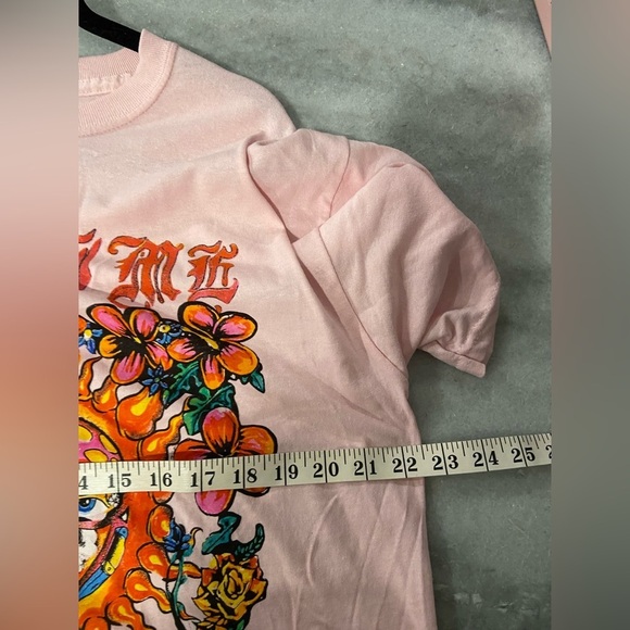NWOT Sublime Size L Pink Short Sleeve Crew Neck Tee Shirt Endless Petals Sun - Picture 9 of 10